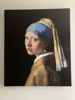 Groot canvas schilderij meisje met parel Vermeer 70 x 60 cm, Schilderij, Zo goed als nieuw, 50 tot 75 cm, 50 tot 75 cm