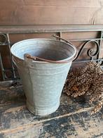 Brocante oude zinken emmer, Antiek en Kunst, Ophalen of Verzenden