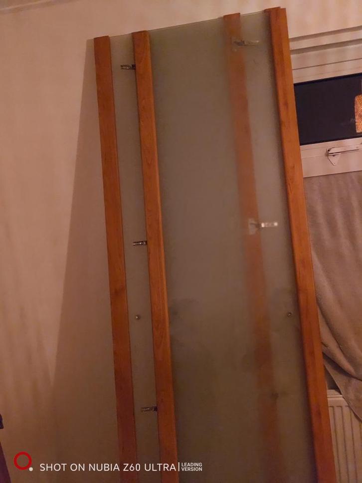 Ikea Pax kast 3 delen eiken met melkglas, Huis en Inrichting, Kasten | Kledingkasten, Gebruikt, 200 cm of meer, 150 tot 200 cm