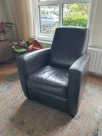 Leren fauteuil, donkerbruin, Huis en Inrichting, Fauteuils, Ophalen, Gebruikt