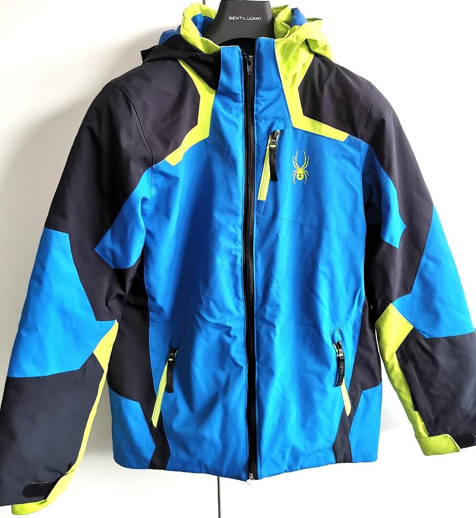 Spyder kids Skijas maat 164/16 blauw,zwart,groen, Jongen of Meisje, Zo goed als nieuw, Jas, Spyder