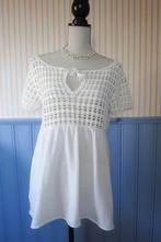 off white Ibiza top met  open gehaakt bovenlijfje nl mt M, Maat 38/40 (M), Overige kleuren, Ophalen of Verzenden, Zo goed als nieuw