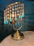 2 stuks murano opaline blauwe tafellamlpen vintage kristal, Baak, Ophalen of Verzenden, Minder dan 50 cm, Baak