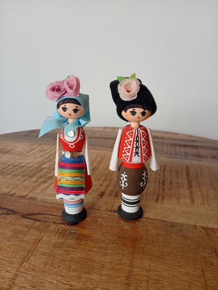 Vintage Bulgaarse houten poppetjes met parfum, Antiek en Kunst, Curiosa en Brocante, Ophalen of Verzenden