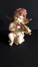 Engel geknield met viool gekleurd, Antiek en Kunst, Ophalen of Verzenden