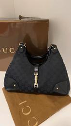 Originele GUCCI Jackie zwarte schoudertas canvas., Ophalen of Verzenden, Zo goed als nieuw, Zwart, Schoudertasje