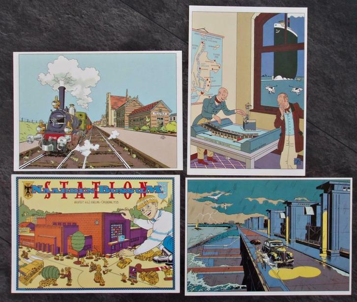Complete set 4 Kaarten - Pontiac Van Dongen Boogaard Swarte, Verzamelen, Stripfiguren, Zo goed als nieuw, Plaatje, Poster of Sticker