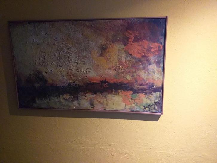 Origineel schilderij van Vessem - Olieverf op doek, Antiek en Kunst, Kunst | Schilderijen | Abstract, Ophalen