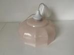 Glazen roze hanglamp Frans, Huis en Inrichting, Lampen | Hanglampen, Minder dan 50 cm, Glas, Gebruikt, Vintage