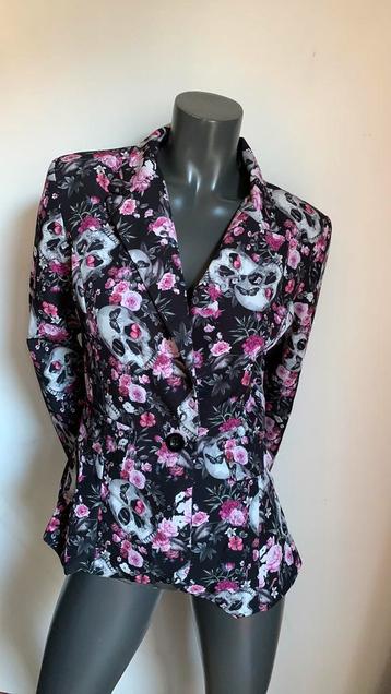 Colbert jasje blazer Day of the Dead Skulls, maat 40 beschikbaar voor biedingen