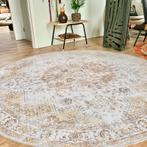 Vintage oker  xl - medallion vloerkleed - fotoshoot, Ophalen, Rond, 200 cm of meer, Zo goed als nieuw