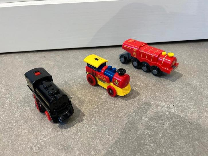 Drie elektrische Treinen voor Houten Rails, Kinderen en Baby's, Speelgoed | Overig, Gebruikt, Jongen of Meisje, Ophalen