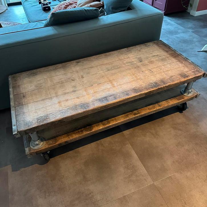 Salon tafel/tv meubel robuust van steenschotten, Huis en Inrichting, Tafels | Salontafels, Gebruikt, 50 tot 75 cm, 100 tot 150 cm