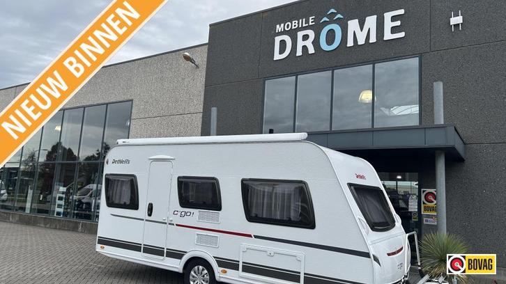 Dethleffs C'Go 470 EL LUIFEL+FIETSENDRAGER, Caravans en Kamperen, Caravans, Bedrijf, tot en met 4, 1000 - 1250 kg, Standaardzit