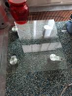 Stoere glazen salontafel, 50 tot 100 cm, Minder dan 50 cm, Gebruikt, Modern industrieel