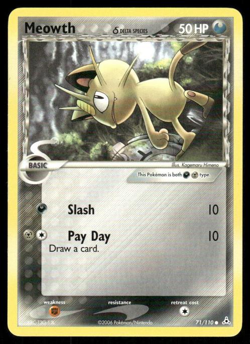 Meowth δ 71/110 - Holon Phantoms, Hobby en Vrije tijd, Verzamelkaartspellen | Pokémon, Gebruikt, Losse kaart, Verzenden