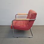 VINTAGE Crack by Machalke fauteuil blauwe of rode stof, Huis en Inrichting, Fauteuils, Ophalen, Gebruikt, Stof