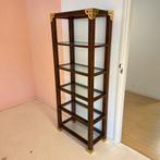 Vintage S.T. Valenti houten kast met messing glas vitrine, Huis en Inrichting, Kasten | Vitrinekasten, Ophalen, Glas, 50 tot 100 cm