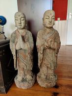 Set Qing Dynastie  Chinese Polychrome houten Monniken, Ophalen of Verzenden