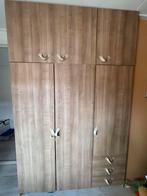 Beschikbaar in SEPT! Kast met houtlook & leren greepjes, Ophalen, Kunststof, Gebruikt, 200 cm of meer