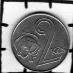 Munt Tsjechoslowakije 2 koruny 1991., Postzegels en Munten, Munten | Europa | Niet-Euromunten, Losse munt, Overige landen, Verzenden