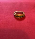 22k Gouden Ring met Diamanten, Smaragd en Robijnen, Sieraden, Tassen en Uiterlijk, 18 tot 19, Gebruikt, Ophalen of Verzenden, Met edelsteen