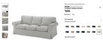 3 Zitsbank IKEA EKTORP Tallmyra (grijs), Ophalen, Driepersoons, 75 tot 100 cm, Zo goed als nieuw