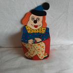 Vintage NANCO Clown spaarpot hand geschilderde houten doos, Ophalen of Verzenden