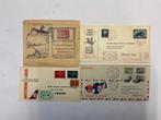 Enveloppen met zegels 1e vlucht per KLM, Ophalen of Verzenden, Gestempeld