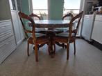 Antieke Uitschuifbare Eettafel + 4 Stoelen, Huis en Inrichting, Ophalen