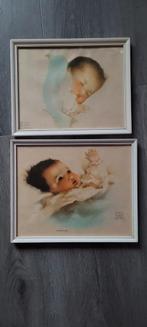 Mooie ouderwetse baby schilderijen  2 stuks., Ophalen of Verzenden, Hout, Minder dan 50 cm, Minder dan 50 cm