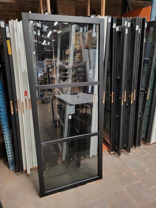 88x211,5cm binnendeur stomp Staallook zwart rookglas SL19, Doe-het-zelf en Verbouw, Deuren en Horren, Nieuw, Binnendeur, 215 cm of meer