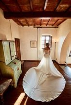 Silk Mikado & French Lace Atelier Wedding Dress, Kleding | Dames, Wit, Zo goed als nieuw, Ophalen, Trouwjurk