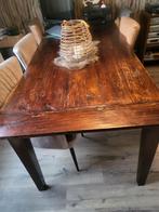 Zware Teakhouten Eettafel - 6-8 Personen, Gebruikt, 100 tot 150 cm, 200 cm of meer, Ophalen of Verzenden