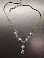 Blauwe Saffier Collier, Sieraden, Tassen en Uiterlijk, Kettingen, Overige materialen, Blauw, Ophalen of Verzenden, Zo goed als nieuw