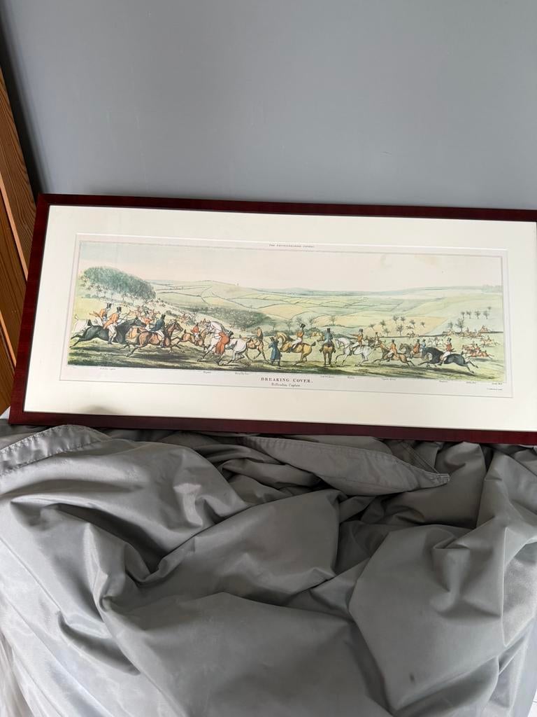 Ingelijste paardenprent, Ophalen, Gebruikt, Voor 1940, Dier