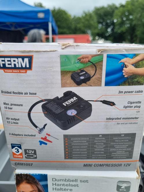 Ferm Mini Compressor 12V - Nieuw in doos!, Auto diversen, Jumpstarters, Nieuw, Ophalen of Verzenden