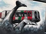 Walvisstaart RET metro ‘clifhanger 40x30cm, Antiek en Kunst, Kunst | Schilderijen | Modern, Ophalen