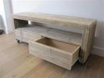 Stijlvol steigerhouten tv meubel voorzien van 2 laden, Minder dan 100 cm, 25 tot 50 cm, 100 tot 150 cm, Zo goed als nieuw