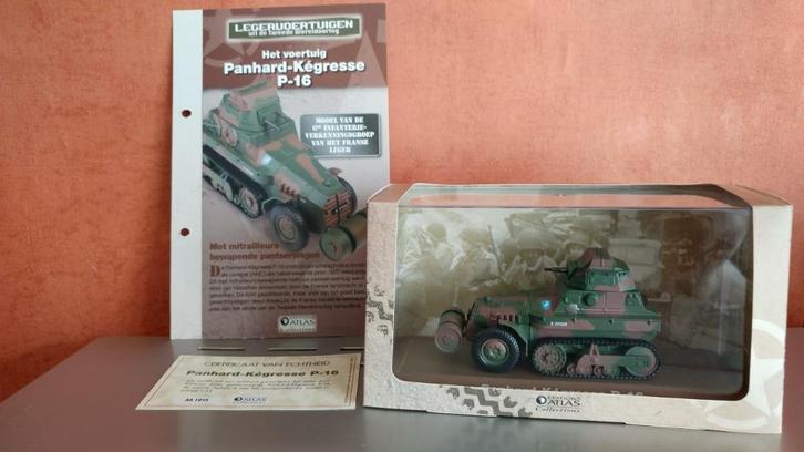 Atlas WW2 schaal 1:43 AMC - PANHARD - KEGRESSE P-16, Hobby en Vrije tijd, Modelauto's | 1:43, Zo goed als nieuw, Overige typen