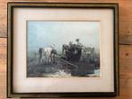“Kalveren aan een poel" van Willem Maris 1863, Antiek en Kunst, Kunst | Etsen en Gravures, Ophalen of Verzenden