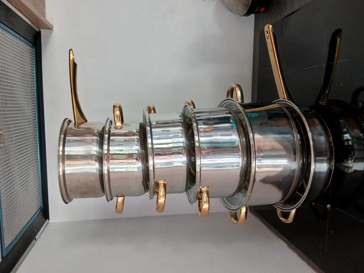 Complete 12 delige luxe pannenset van Rozenberg, Huis en Inrichting, Keuken | Potten en Pannen, Zo goed als nieuw, Pannenset, Rvs