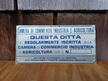 Waarschuwingsbord ITALIAANS industrieel retro vintage KvK  beschikbaar voor biedingen