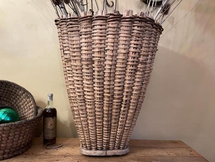 Mooie Oude Plukmand Mand Druivenmand Frans, Antiek en Kunst, Antiek | Woonaccessoires, Ophalen of Verzenden