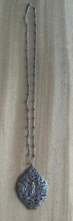 Ketting en hanger antiek zilver, Sieraden, Tassen en Uiterlijk, Antieke sieraden, Ophalen of Verzenden, Zilver, Ketting