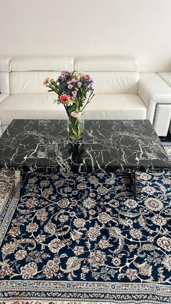 Marmer Salon- en Bijzettafel Set, Huis en Inrichting, Tafels | Salontafels, Zo goed als nieuw, Minder dan 50 cm, 50 tot 100 cm