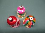 Drie oude vintage antieke kerstballen klokjes, Ophalen of Verzenden, Zo goed als nieuw