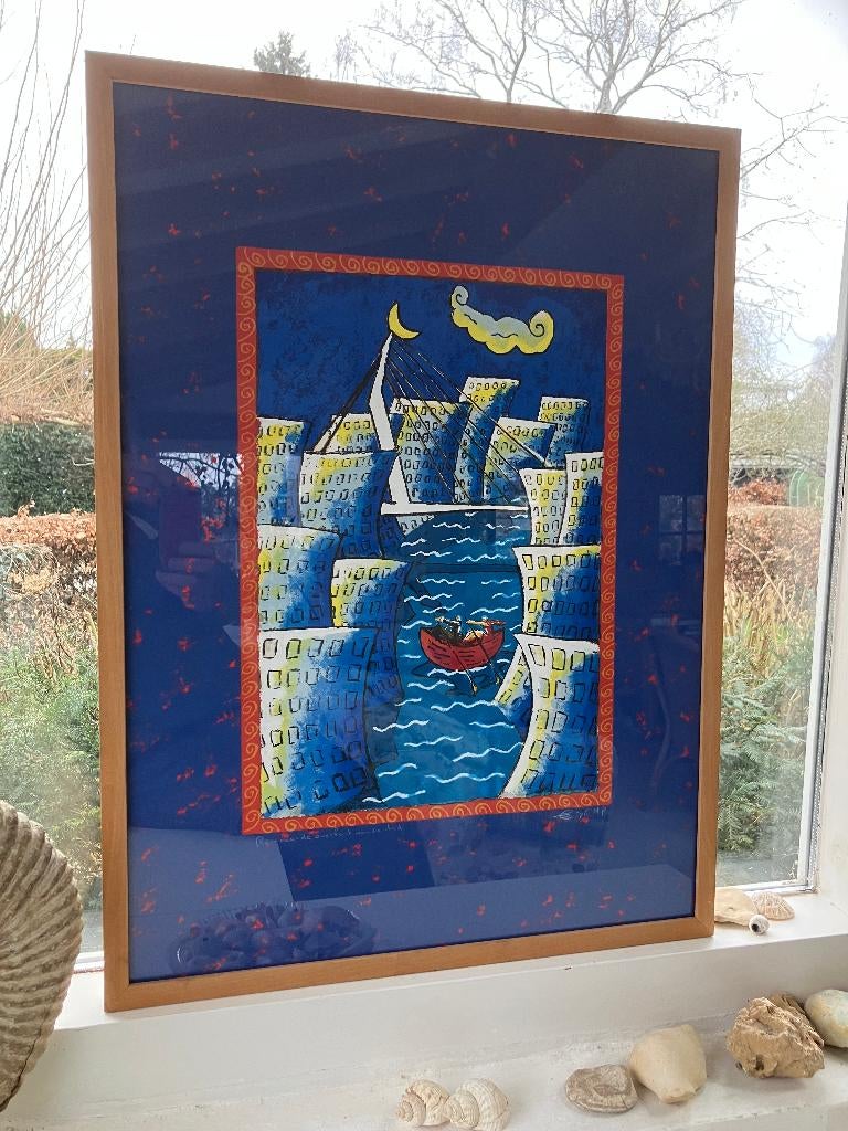 werk van Jacques Tange, grafiek, handgesigneerd, Antiek en Kunst, Ophalen