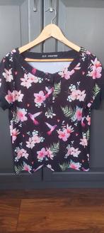 ZIP Shirt - Bloemenprint - Maat L, Zwart, Maat 42/44 (L), ZIP, Ophalen of Verzenden