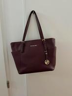 Michael Kors Charlotte Large Saffiano Leather Tote Burgundy, Ophalen of Verzenden, Gebruikt, Beige